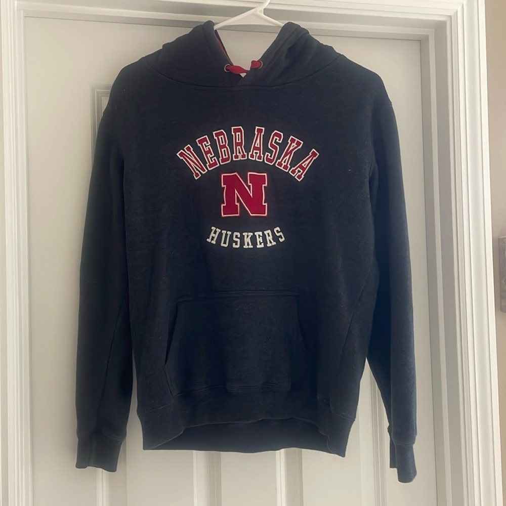 Nebraska Huskers Dark Grey Long Sleeve Hoodie Size S